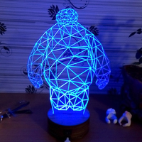 果果木实用创意生日礼物圣诞元旦礼品LED灯3D创意台灯小夜灯A-06