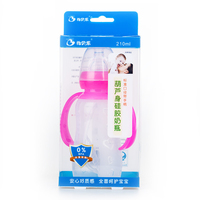 怡贝乐210ML标口带手柄自动葫芦身硅胶奶瓶LG053
