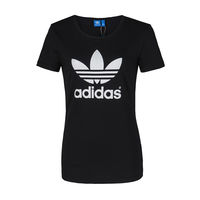 Adidas/阿迪达斯 三叶草T恤2017夏季女子纯棉阿迪透气经典圆领短袖t恤AJ8084