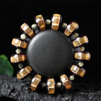 仙古红古典 苹果珠羊角嵌紫铜紫檀13颗20x12mm YJ022