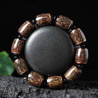 仙古红古典 腰形金丝竹嵌紫铜紫檀10颗16x20mm JSZ009