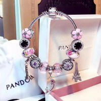 欧莱辉 S925纯银925系列手链 欧莱辉饰品 jewelry埃菲尔小鱼彩色DIY珠宝