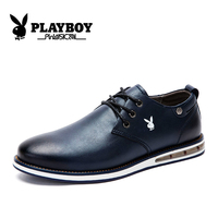 PLAYBOY花花公子男鞋春季青少年商务皮鞋男士平底板鞋韩版休闲鞋子潮