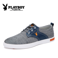 PLAYBOY花花公子男鞋春季新款潮鞋子青少年运动休闲板鞋韩版透气帆布鞋男