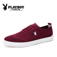 PLAYBOY花花公子男鞋春夏飞织布休闲鞋男网鞋学生透气板鞋子潮青少年布鞋