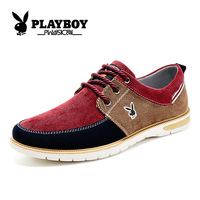 PLAYBOY花花公子男鞋春季新款休闲板鞋潮流时尚低帮鞋子男反绒休闲鞋子男