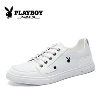 PLAYBOY花花公子板鞋春季黑白真皮鞋学生男鞋小白鞋学生休闲鞋子男潮
