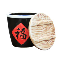 耕云社 小福缸创意陶瓷酒杯土陶调料瓶装饰摆件调料罐