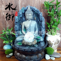 水御江南创意新款佛像树脂流水摆件水景招财工艺品礼品