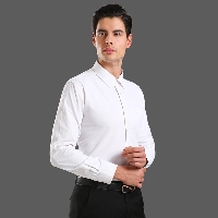 香港至尊洋服上海服装春夏季新品男式长袖衬衫纯棉宽松纯色大码男装长袖衬衣