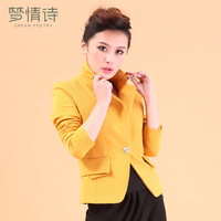 梦情诗职业经典小西装 秋装新款上衣百搭一粒扣 OL职场女性气质外套