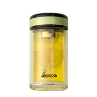 希诺双层玻璃杯女士便携创意水杯过滤耐热花茶杯女神可爱玻璃杯225ml
