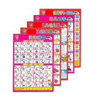 好孩子 幼儿童启蒙挂图认知卡片全套包邮拼音识数字水果挂画墙贴无声单面