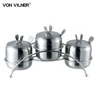 维尔纳 VON VILNER德国维尔纳调味罐组合不锈钢调味罐三件套装