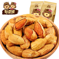 憨豆熊 巴旦木208g手剥杏仁坚果纸皮巴达木巴坦木扁桃仁干果