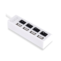 DTIMEUSB 2.0集线器一拖四分线器Hub 排插式高速扩展读卡器带独立开关