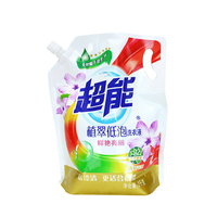 超能植翠低泡洗衣液鲜艳亮丽2kg*2袋装补充装天然椰油