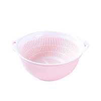 优品爱家优质塑料圆形双层洗菜盆沥水篮水果盘子厨房客厅家用果蔬滴水包邮