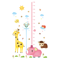 三丰儿童房间可爱卡通贴画小孩测量身高尺宝宝身高贴纸可移除墙贴自粘