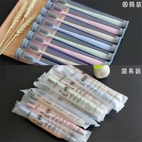 【8支装】城市印象 小麦秸秆竹炭 软毛牙刷 成人儿童家用 情侣 小头便携旅行装