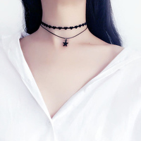 choker 爱心桃心 项圈女 锁骨链 颈链 双层几何五角星星项链