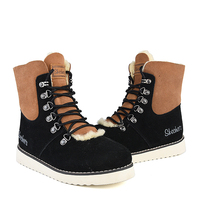 SKECHERS 女式 女士暖绒保暖短靴 户外防滑舒适拼接雪地靴66666014