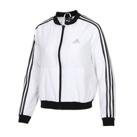 Adidas阿迪达斯女装运动服防风衣舒适透气休闲三条纹立领夹克外套 DW5710