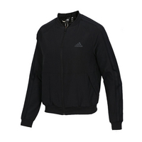 Adidas阿迪达斯女装上衣运动服休闲时尚夹克防风立领外套开衫三条纹潮流学生棒球服 DW5716