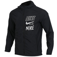 NIKE男装外套运动休闲连帽开衫轻薄透气跑步训练梭织夹克 BQ8263-010