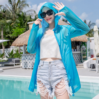 防晒衣女2019夏季新款中长款韩版百搭防晒服户外骑车薄款沙滩外套