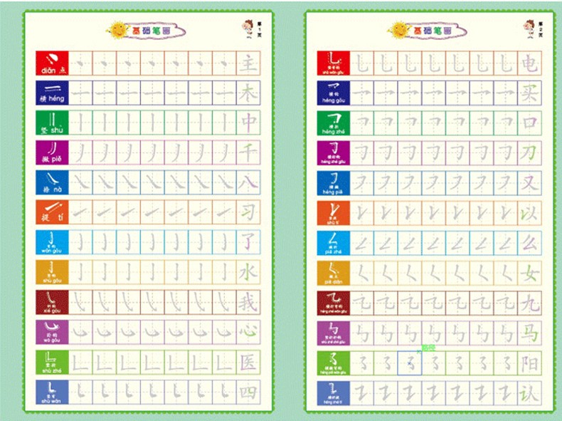 憨豆熊儿童凹槽练字帖幼儿园汉字描红本初学者楷书笔顺笔画写字本练字